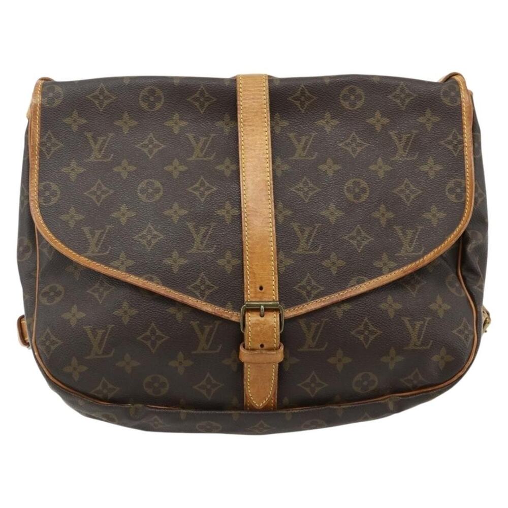 Louis Vuitton Monogram Saumur 35 Shoulder Bag Brown